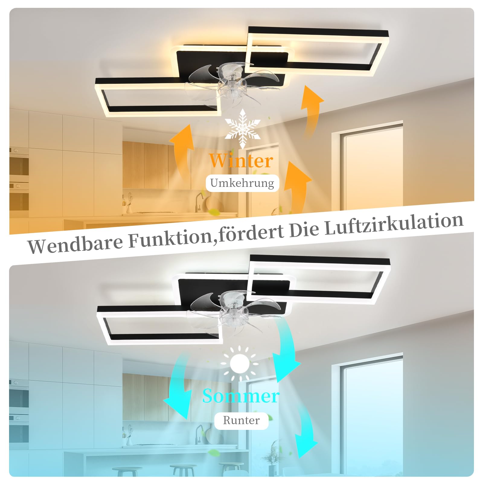 LED Deckenventilator Mit Beleuchtung,100cm Dimmbar Lampe Mit Ventilator,51W 4000lm Deckenventilator Mit Licht,deckenlampe Mit Ventilator Und Fernbedienung App Leise 6-Speed Für Schlafzimmer Wohnzimmer