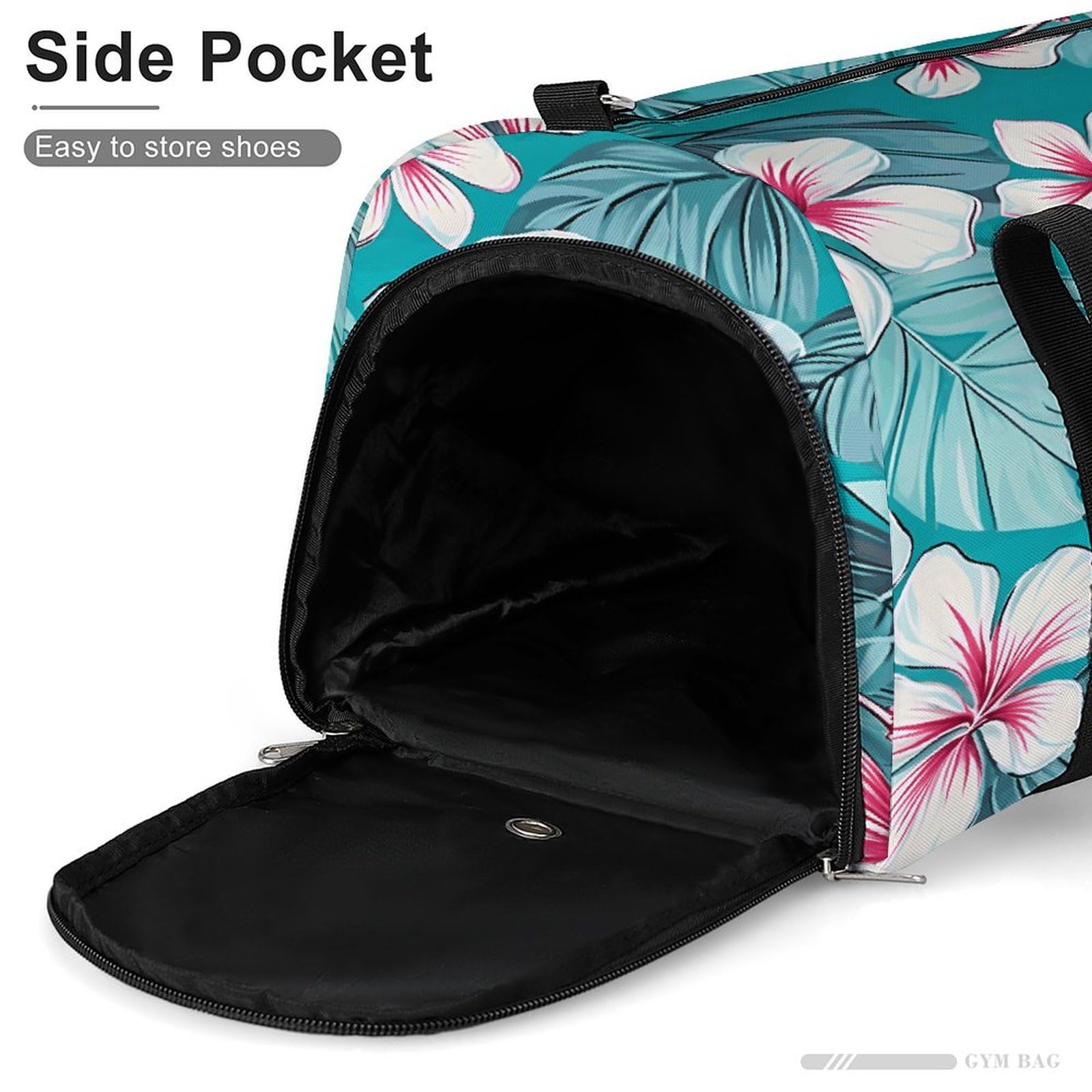 Turnbeutel für Damen und Herren, tropischer Hibiskusblumen-Druck, Turnbeutel, wiederverwendbar, Turnbeutel mit Schuhfach, Stil, Einheitsgröße, modern, Stil:, Einheitsgröße, Modern