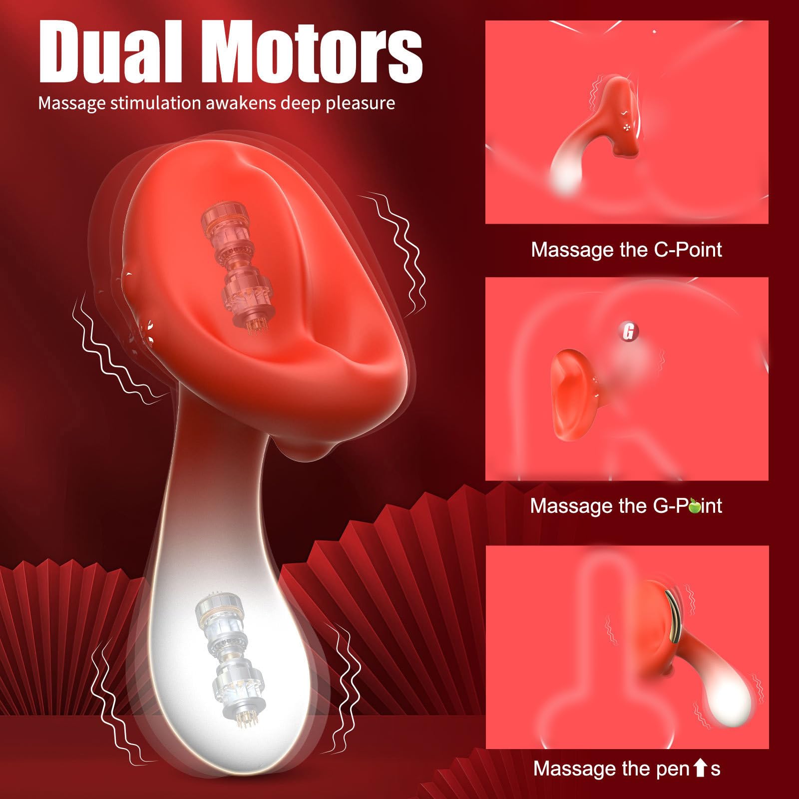 Vibrator für Frauen Klitorisstimulator mit 10 Vibrationsmodi Vibratorensets für Frauen Klitoris Liebeskugeln für die Frau Wasserdichte Vibratoren für intime Lust LZYLWC (Rot)