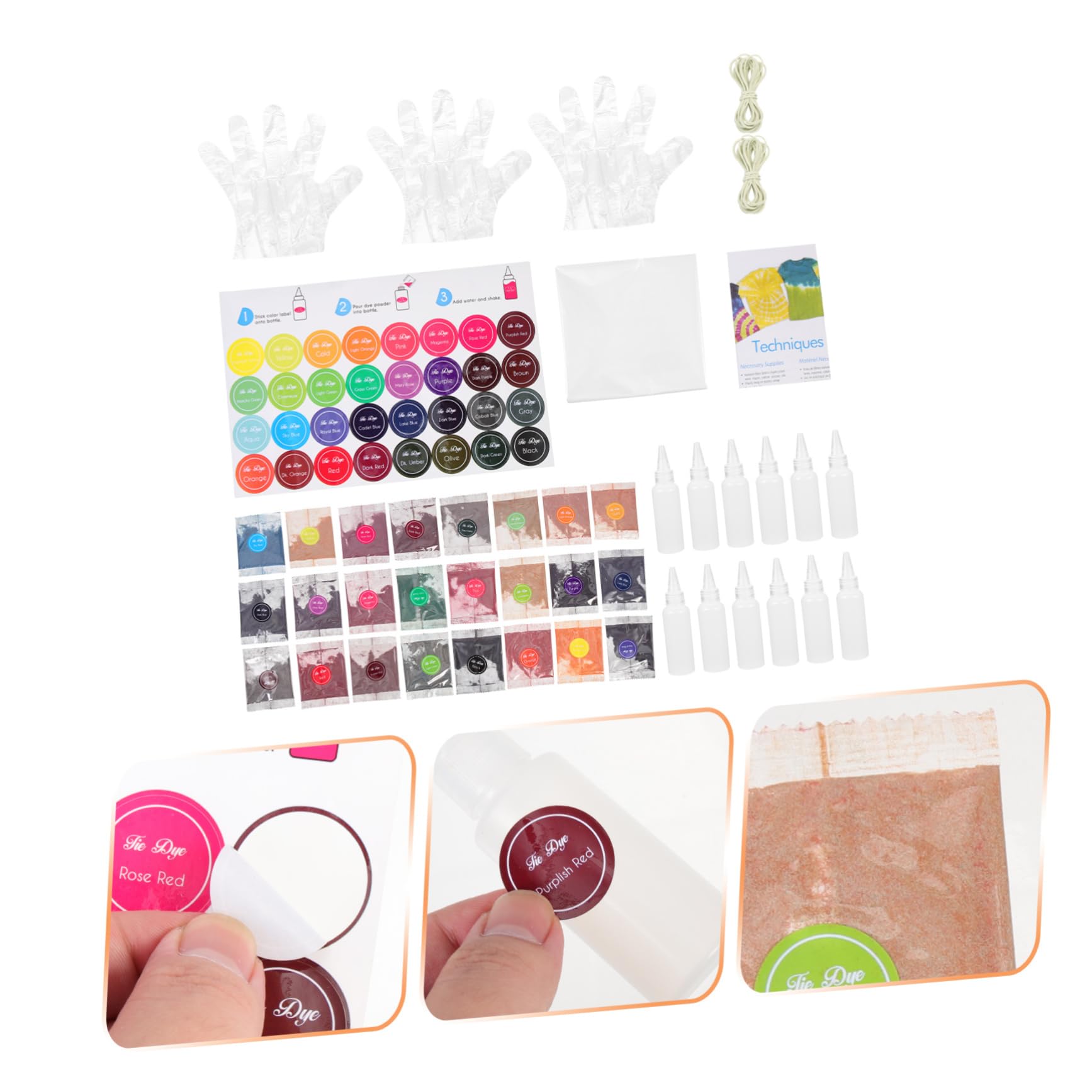Kit De Teñido De Ropa Colores Polvo Para Teñir Perfecto Para Campamento De Verano y Actividades De Grupo.
