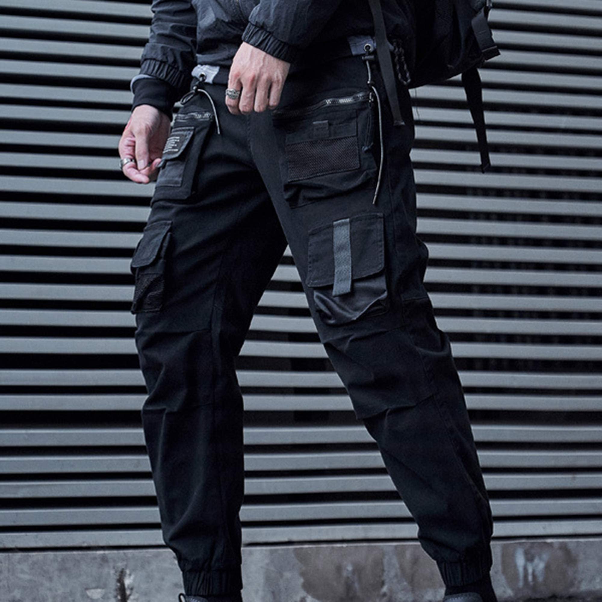 XYXIONGMAO Multibolsillos sueltos pantalones funcionales casuales pantalones cargo pantalones techwear harén hip hop pantalones para hombres