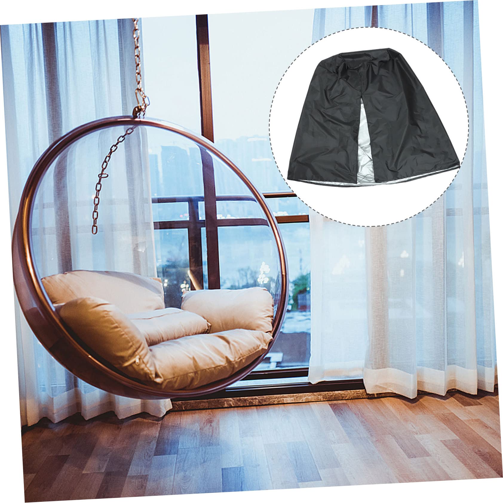 Housse de Fauteuil Suspendu D'œuf Noire Oxford Zippée