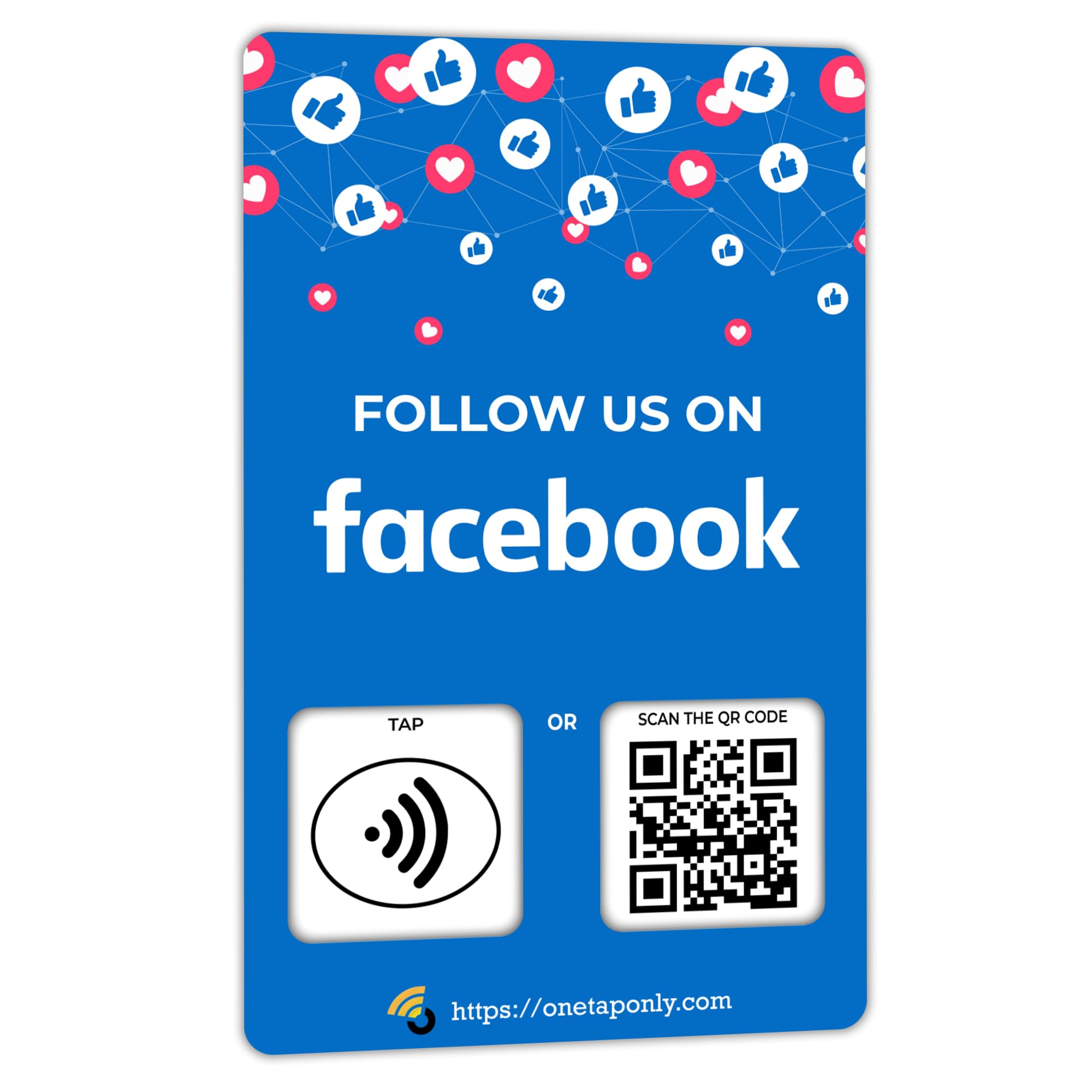 Facebook Review Cards by One Tap Only – NFC & QR Smart Tap – Compatible with All Phones – Instant Business Reviews – Reusable Contactless Review Card – Boost Google Ratings & Online Visibility Easily
