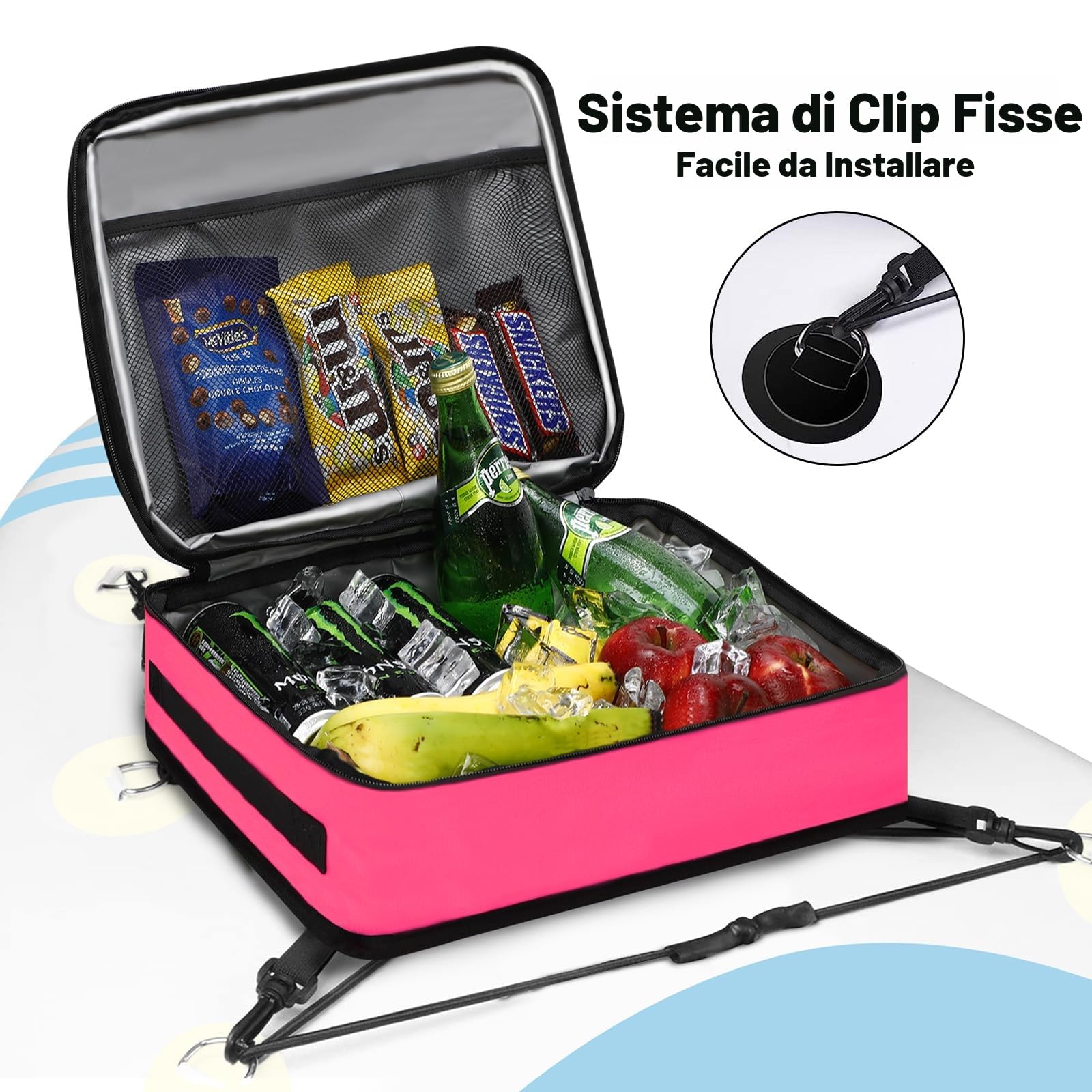 Borsa termica per paddleboard, borsa termica impermeabile surf sup top isolata, a prova di perdite, per 10 lattine, borsa accessori per paddleboard SUP e kayak
