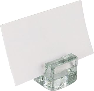 Creative Co-Op Glass Cube Place Card/Photo Holders with Paper Cards, Clear, Set of 6