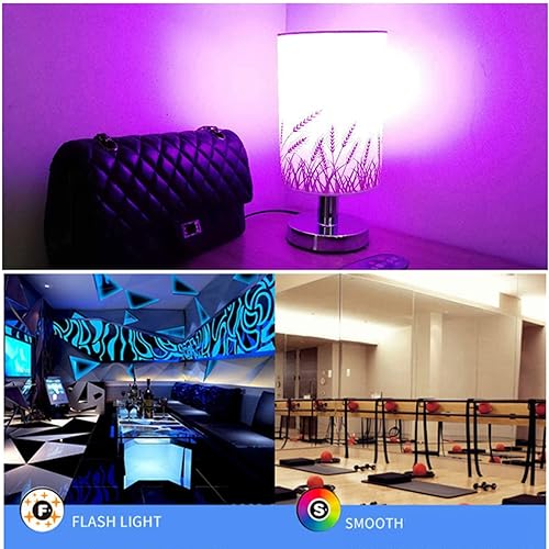 Miniatura 4 de Lighting E27 RGB + bombillas LED blancas con control remoto, A80 regulable equivalente a 150 W, bombilla cambiante de 16 colores con función de