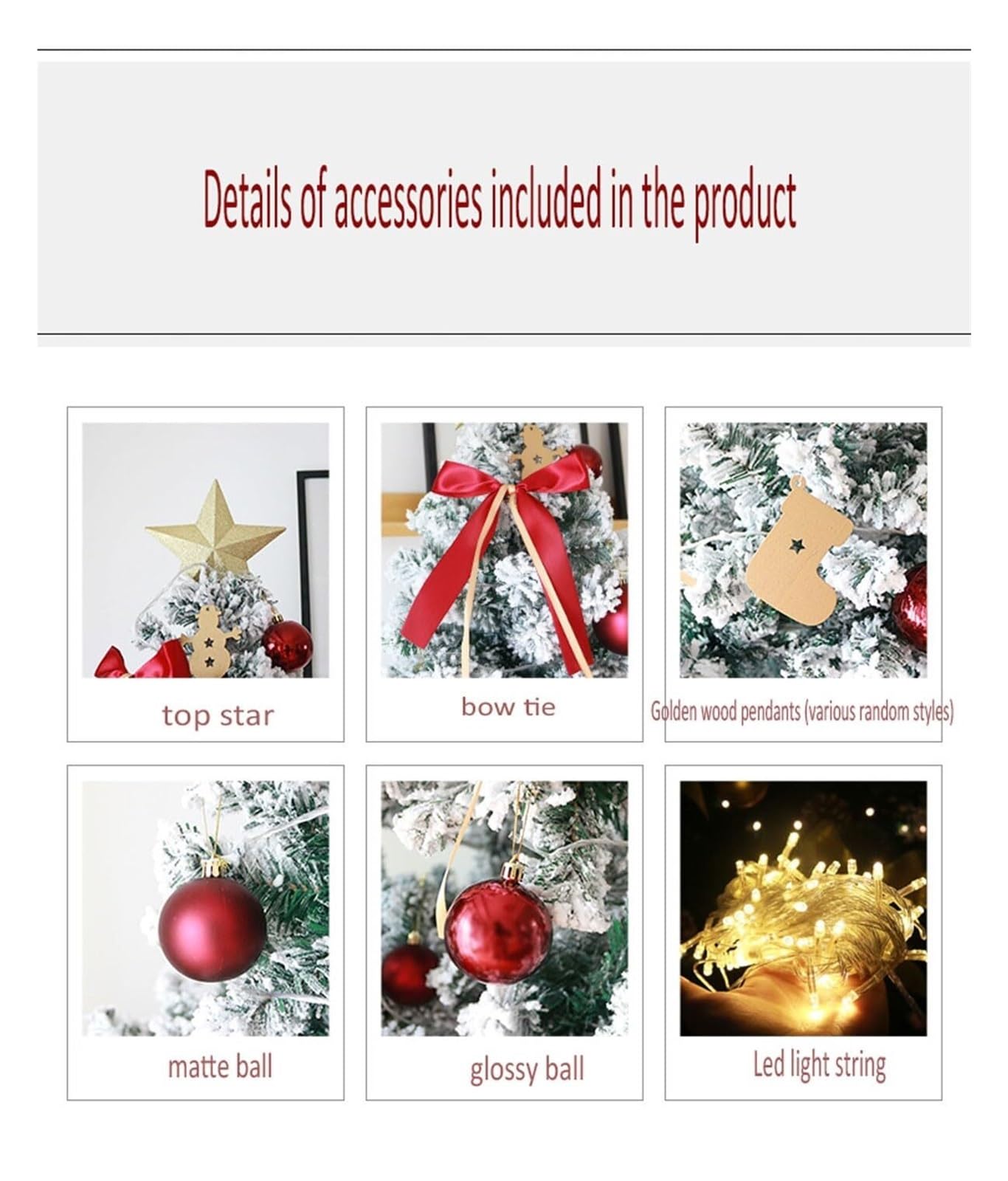 Sapin de Noël Artificiel de 1,5 m, floqué de Neige, de qualité supérieure, à charnière, for la décoration des fêtes à Domicile ou au Bureau.(1.8m)