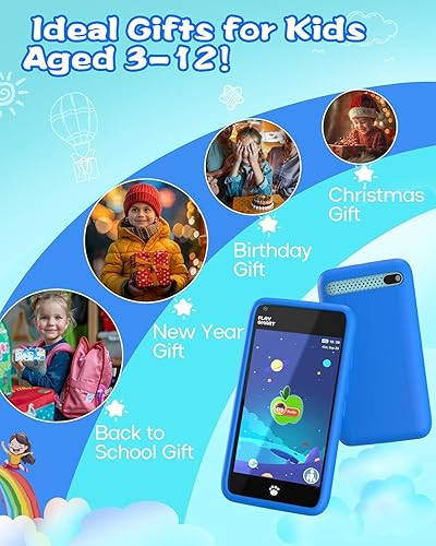 Miniatura 8 de MOMILLA Teléfono inteligente de juguetes para niños, pantalla táctil de 3.97 pulgadas, regalos de cumpleaños de Navidad para niños inteligentes,