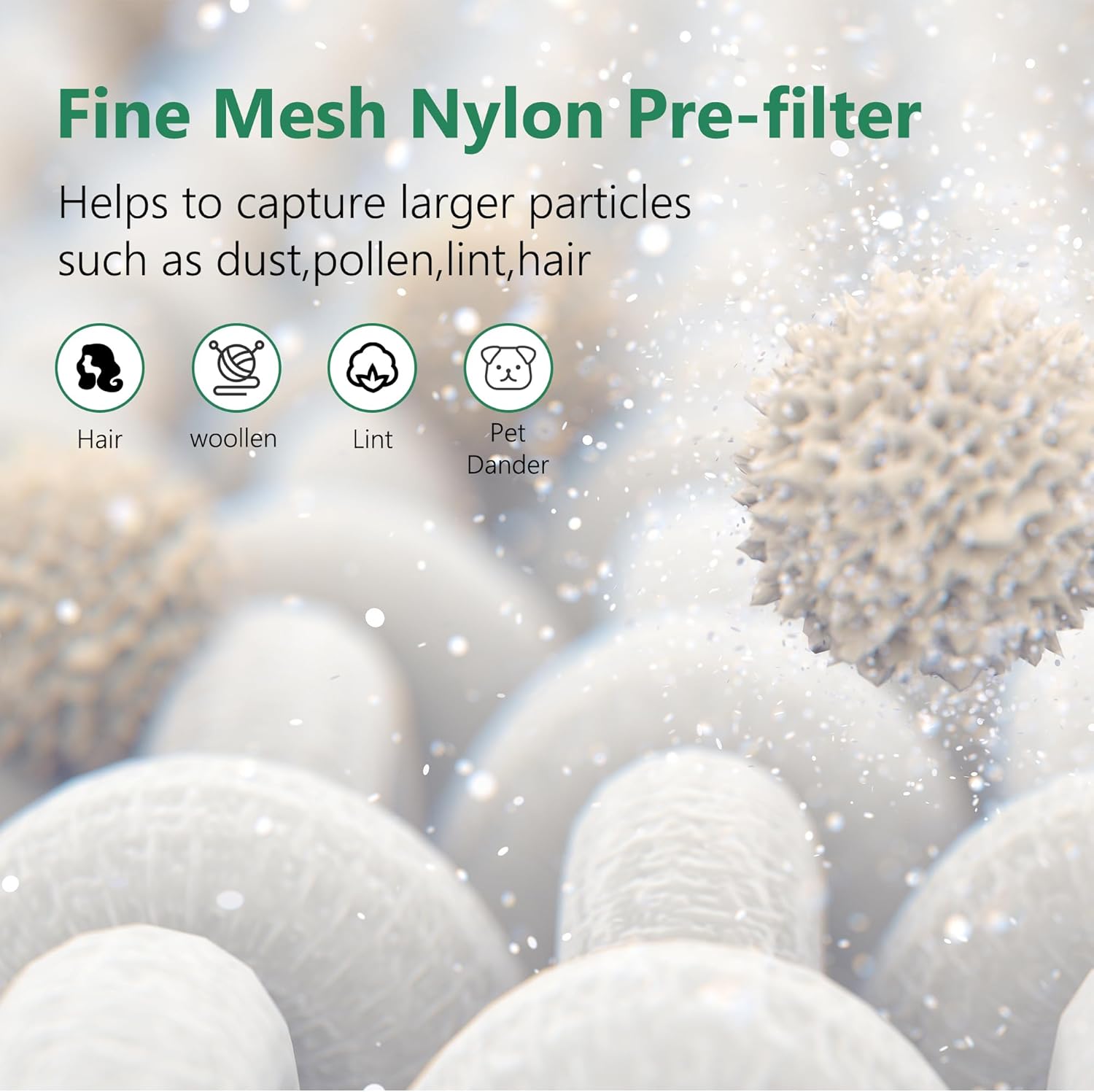 2 Packs HAP-603 Replacement Filter Compatible with ECOSELF HAP603 Air Cleaner Purifier, 3-in-1 HAP603 Replacement Filter, White - Image 8