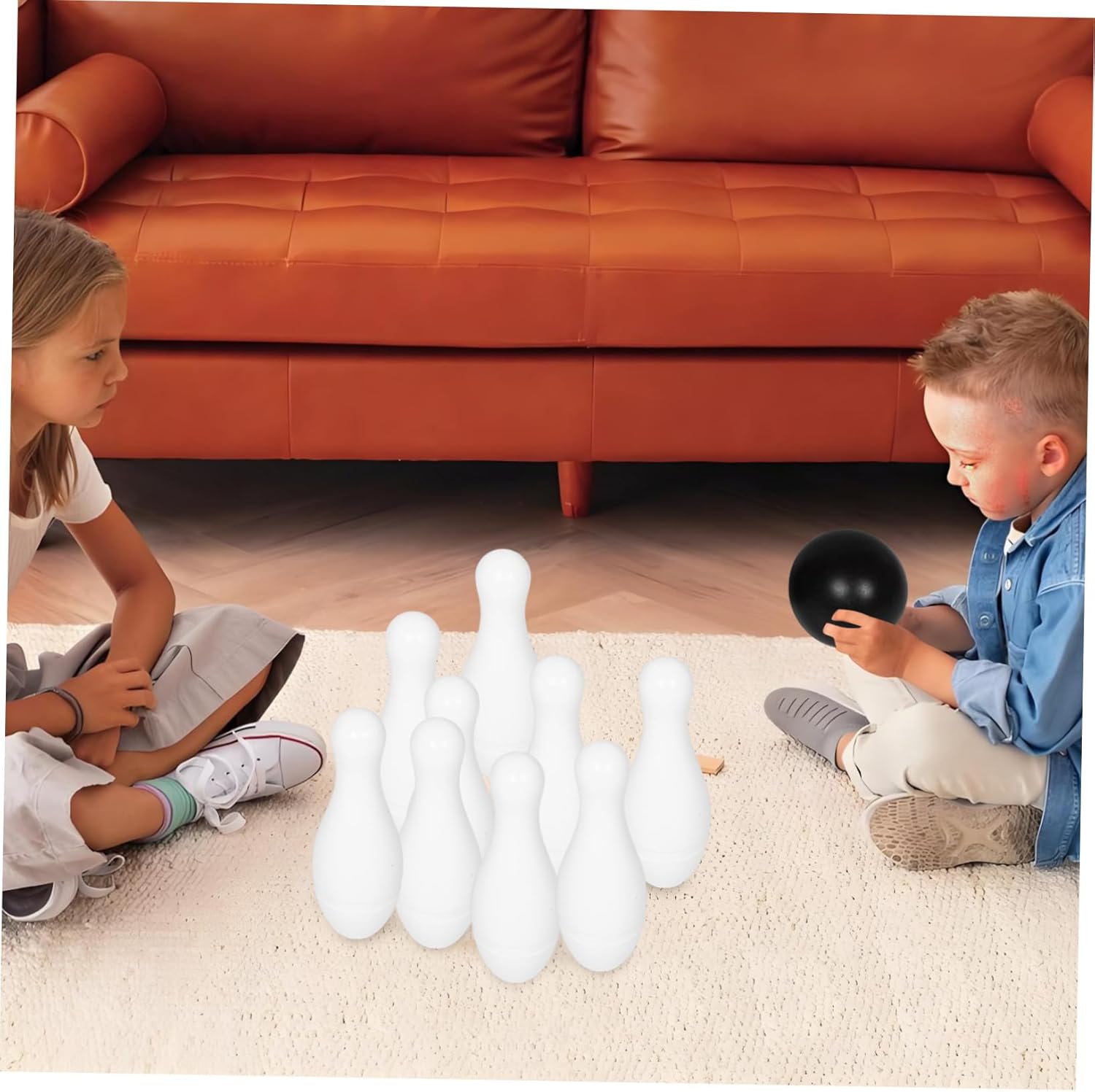 1Set Bowling Set Lightweight Bowling Pins Balls Portable Indoor Outdoor for Friendly for Early Development and Fun Games