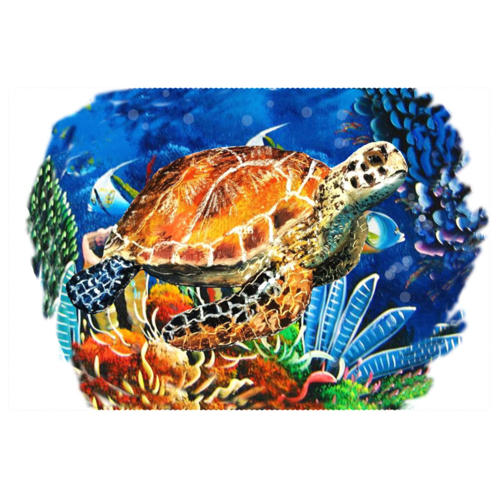 Sets de table tortue de mer anti-rayures et résistants pour plats chauds