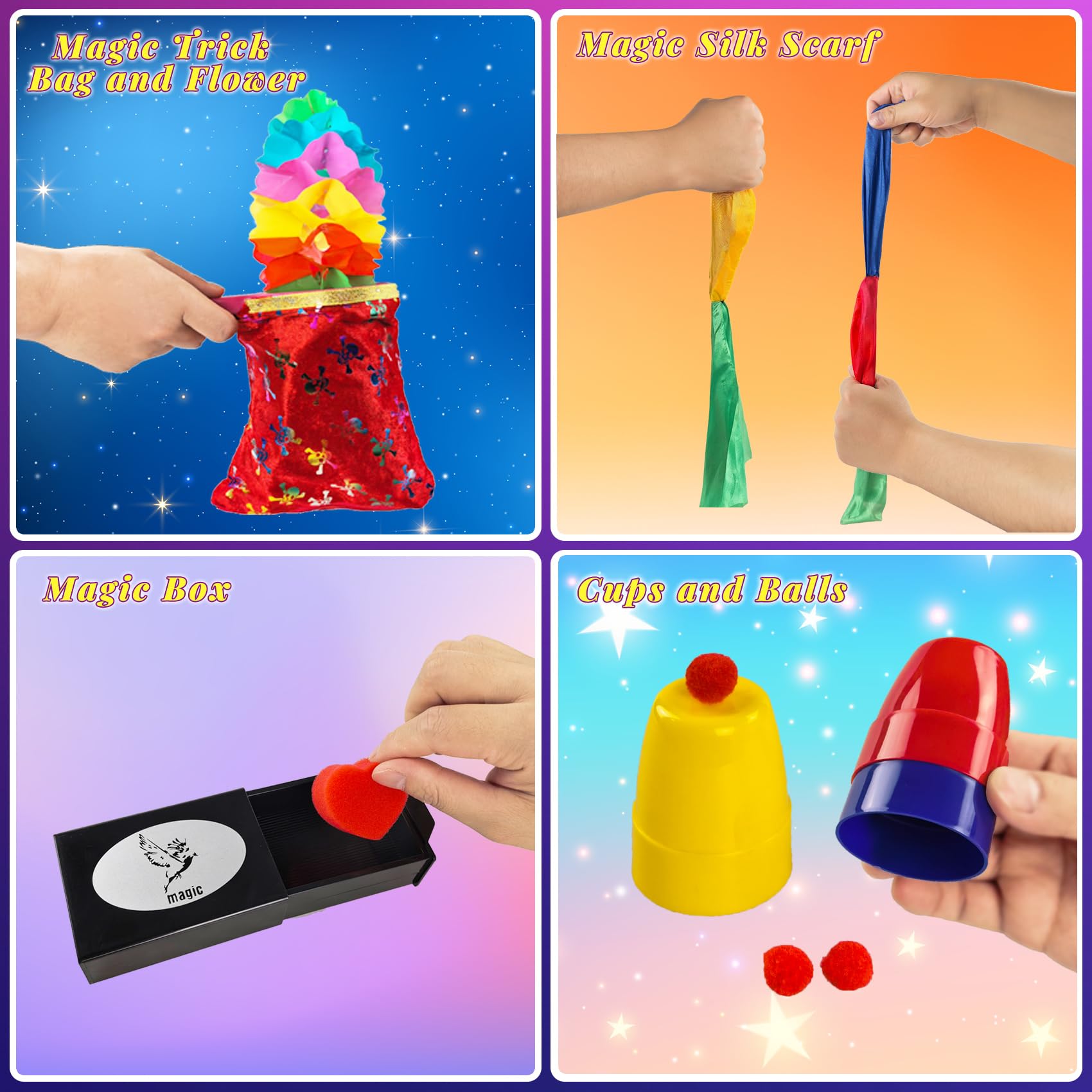 Giochi di Magia per Bambini - 80+ Giochi Bambini con Bacchetta Magica & Istruzioni, Incredibile Trucchi di Magia, 3-12 Anni