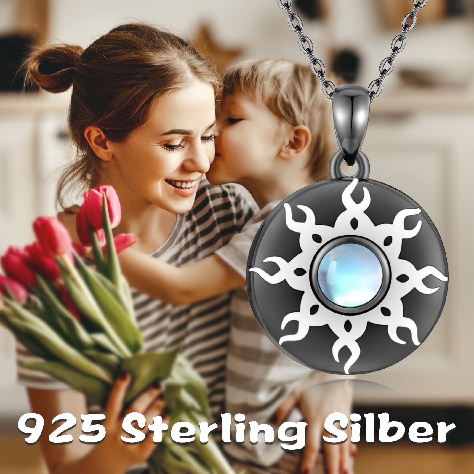 TRISHULA Kristall Halskette Damen 925 Sterlingsilber Schlüssel Herz Anhänger Schmuck Geschenk für Frauen