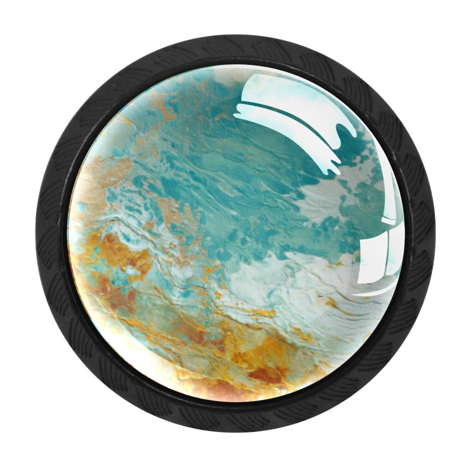 CHENZZZZ Turquoise Abstract Art Vintage Bohemian Drawer Knobs Pull Handle Crystal Glass Circle Shape Cabinet Drawer Pulls Cupboard Knobs with Screws for Kitchen Cupboard Dresser Wardrobe etc