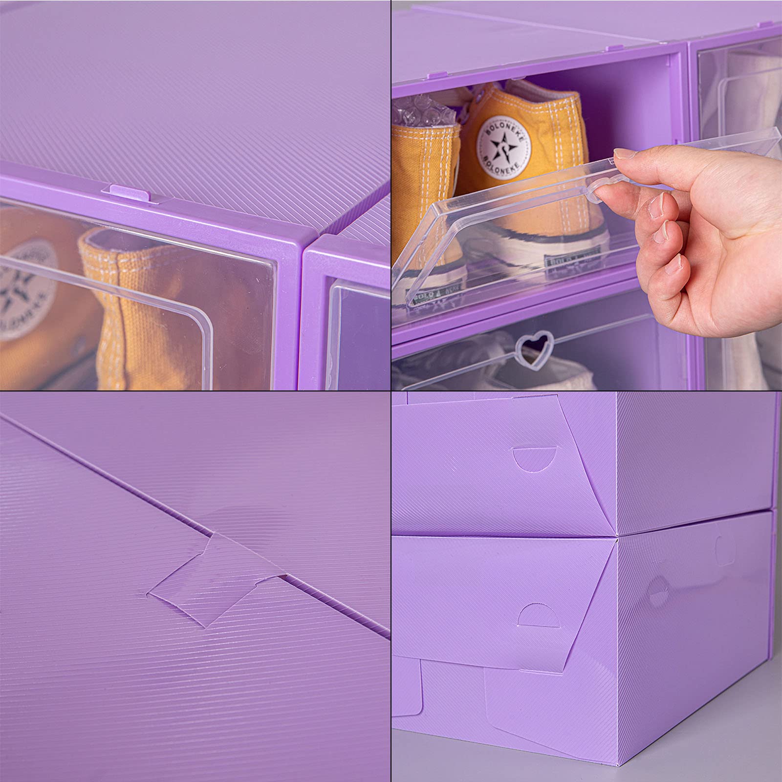 12-pack schoenenopberger, doorzichtige plastic stapelbare schoenendozen 12-pack schoenenopberger, doorzichtige plastic stapelbare schoenendozen