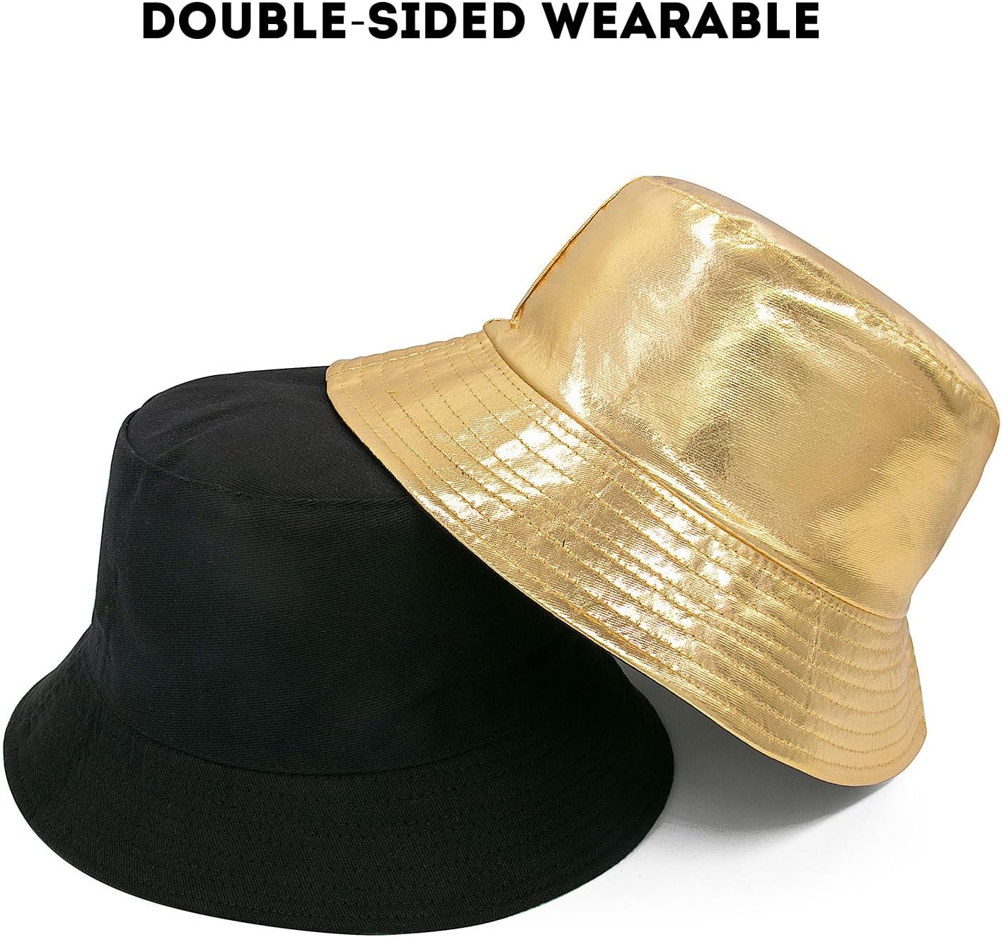 YAMEIZE Trendy Waterproof Bucket Hat - Rain Hat Double-Side Fisherman Hats Reversible Sun Hat Beach Hiking for Women Men