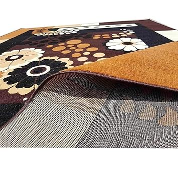 RUGS FOR HOME Carpet Anti Skid Floral Polyster Carpet (2x6 Feet)
