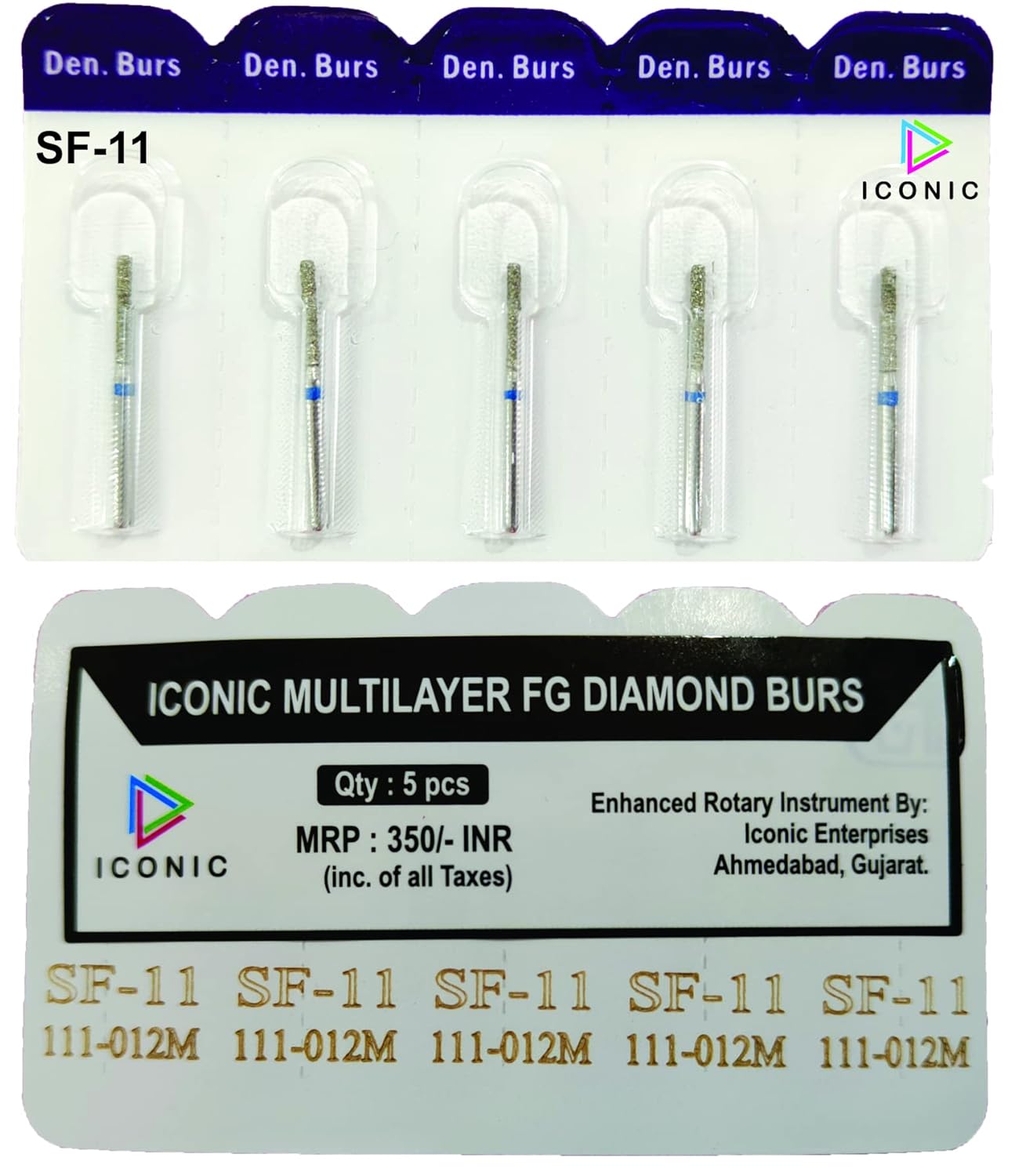 IE Iconic Diamond Burs (PACK OF 5) Multilayer FG diamond burs, Dental