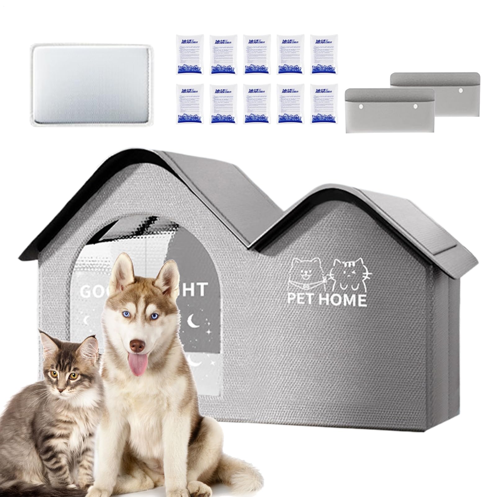 Maison rafraîchissante pour chats abri portable résistant aux morsures