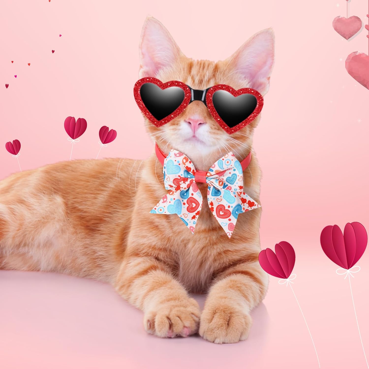 Talltalk 240 Pcs St. Patrick's Day Dog Bow Ties Green Shamrock Adjustable Dog Collars Pet Bow Ties Collar Irish Pet Accessories for Small Medium Cat Accessories(Heart)