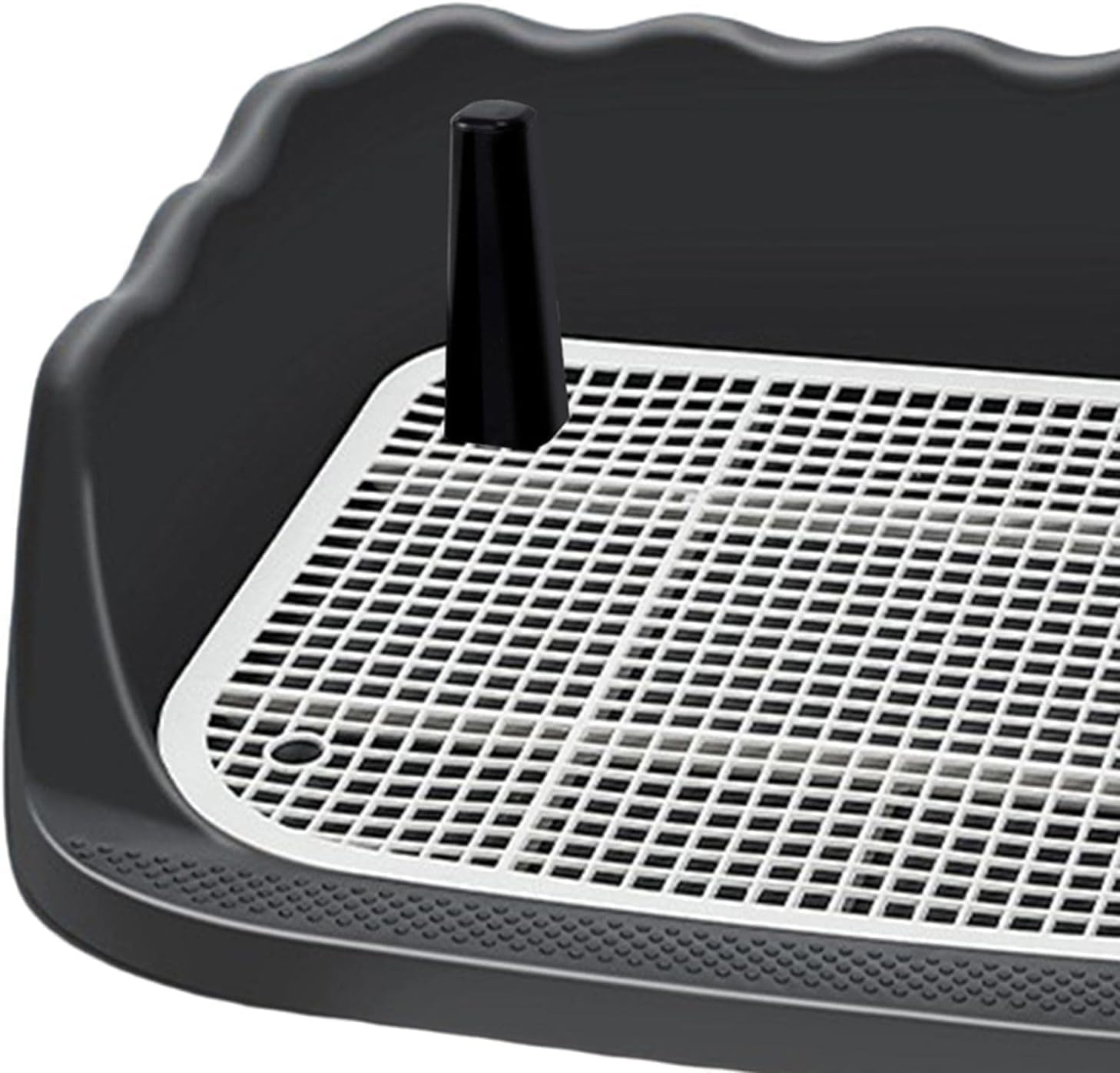 犬用トイレトレイ ペット用トイレ ラージ 取り外し可能なポスト付き 排水口 壁取り付け式 子犬 トレイ メッシュ ーニング 猫 バニ