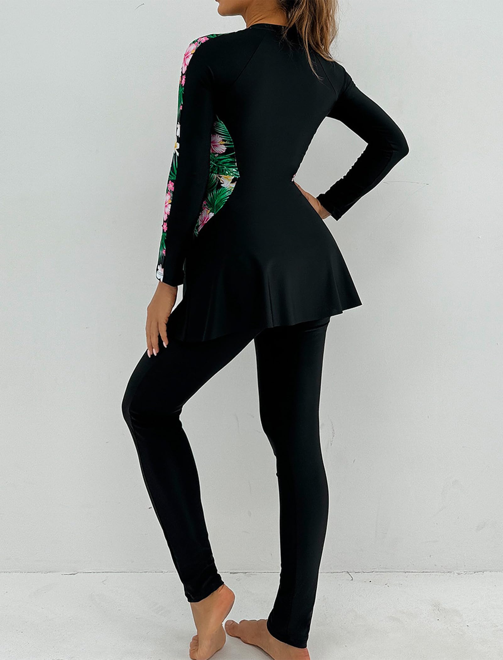 Costume da bagno musulmano da donna: costume da bagno morbido completo 2 pezzi Burkinabi Costume da bagno anti - eruzione - Costume da bagno islamico