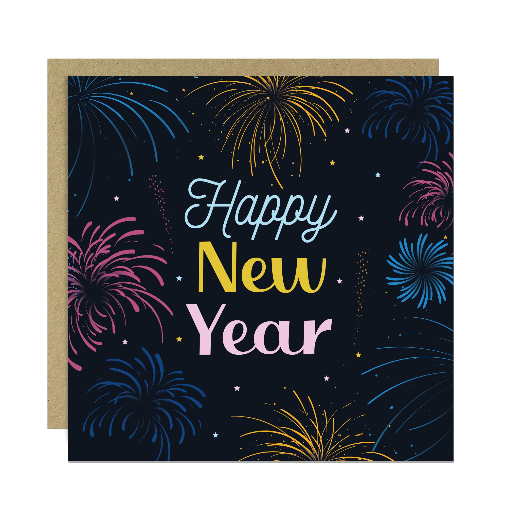 RED OCEAN Happy New Year Celebration Card For Family and Friends New Years Eve Greetings Card For Him Her Men Women Neighbours
