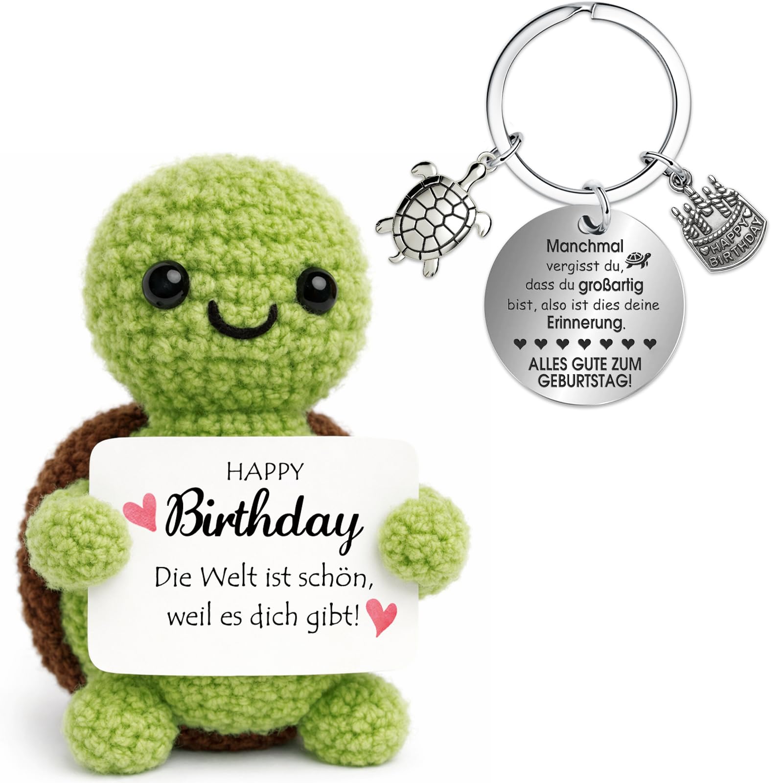 Farbeele Positive Figur und Glücksbringer-Schlüsselanhänger, Pocket Hug, MutmacherGeschenk, Gute Besserung Geschenk, Glücksbringer Prüfung Geschenk, Geburtstagsgeschenk