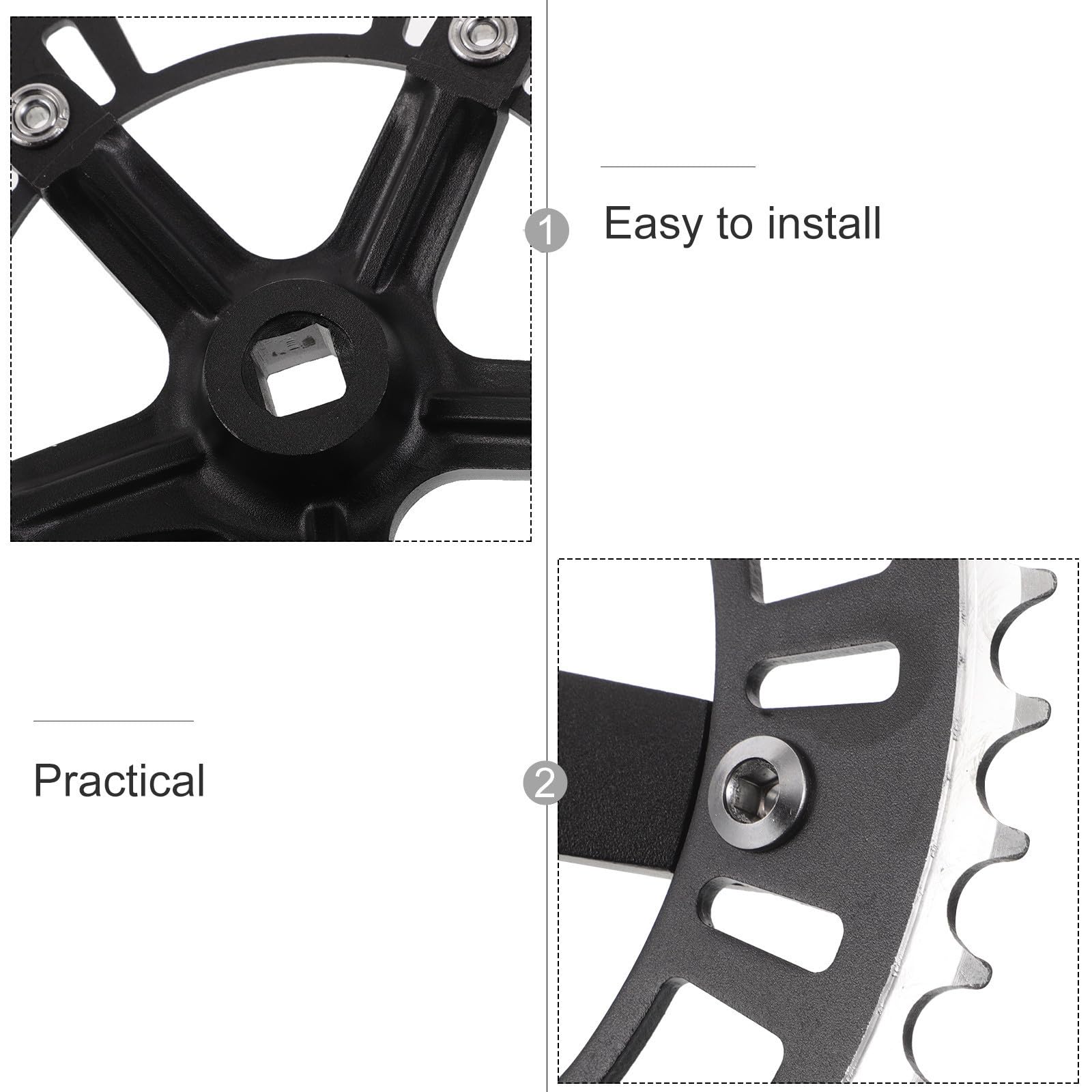 Homoyoyo Platos y Bielas de Bicicleta 46t 170mm en Aleación Negro