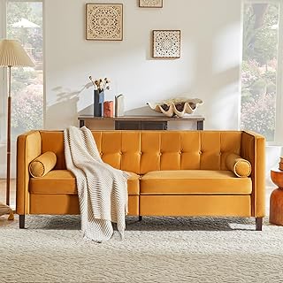 Dreamsir 78'' W Velvet Sofa, Mid-Century Love Seats Sofa Furniture with ...