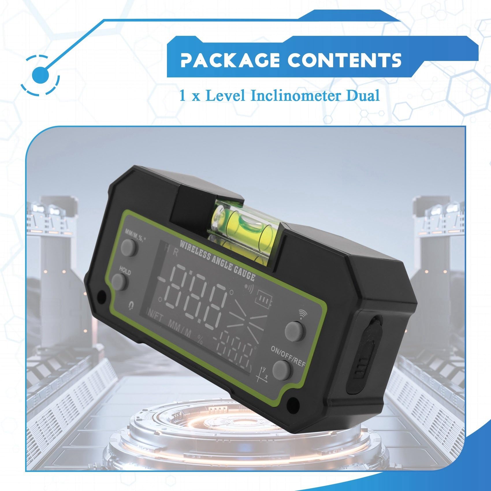 2X Inclinómetro de Bluetooth Transportador Digital de Doble Eje Regla de Ángulo de Medición Biax Caja de Magnético Recargable