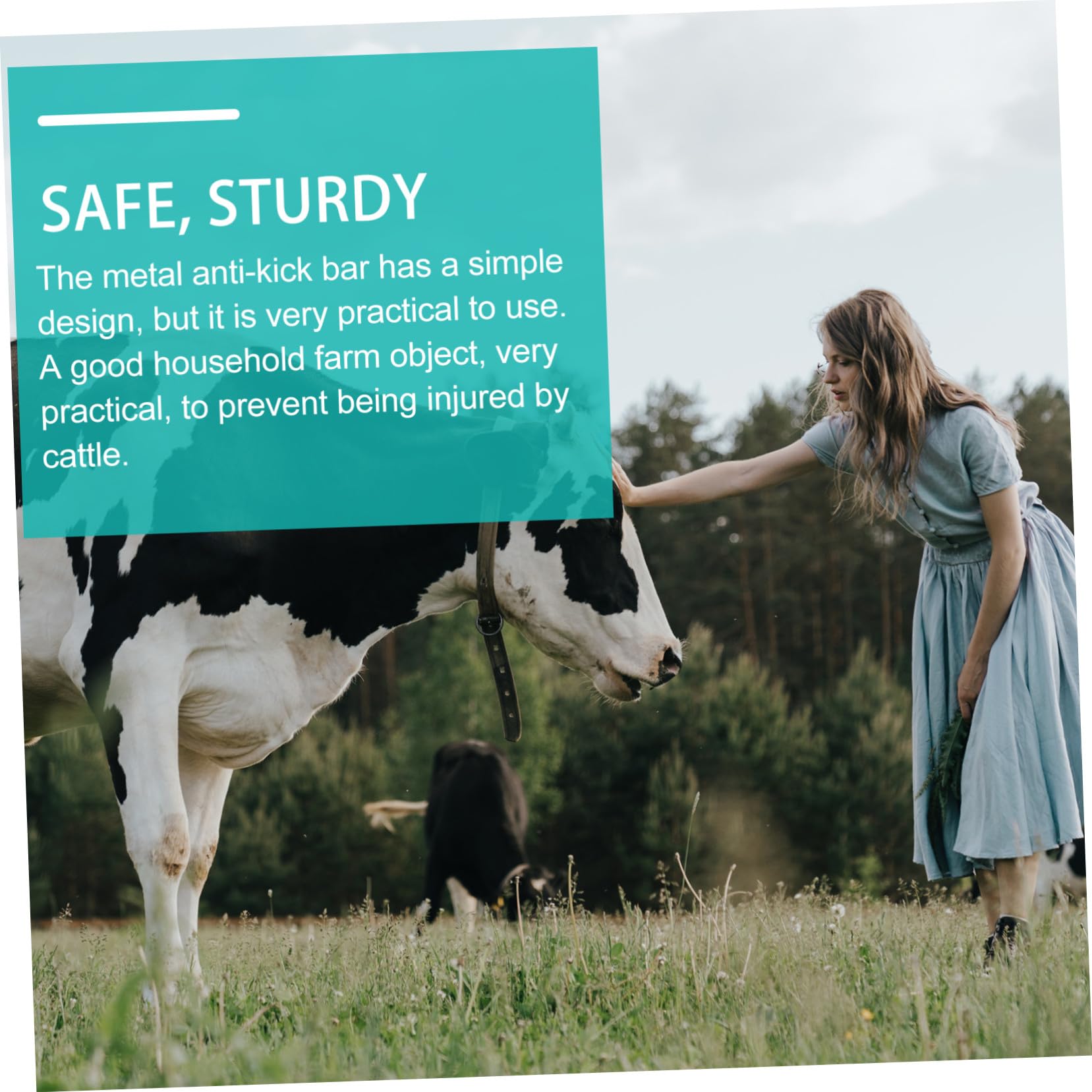 Gatuida Varilla Antipatadas Ajustable Para Ganado y Vacas, Tubo Galvanizado Resistente, Equipo Veterinario Para Granjas De Cría, Herramienta Para Manejo En Pastos, Accesorio Flexible y Duradero