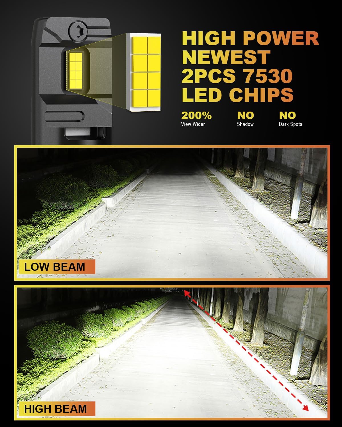 Blanco Bombillas para Faros LED H7,Bombillas LED H7 Kit de Conversión Blanco Xenón +500% de Brillo 16000LM 80W 6500k para Reemplazo de Lámparas Halógenas Automóviles(Paquete de 2)