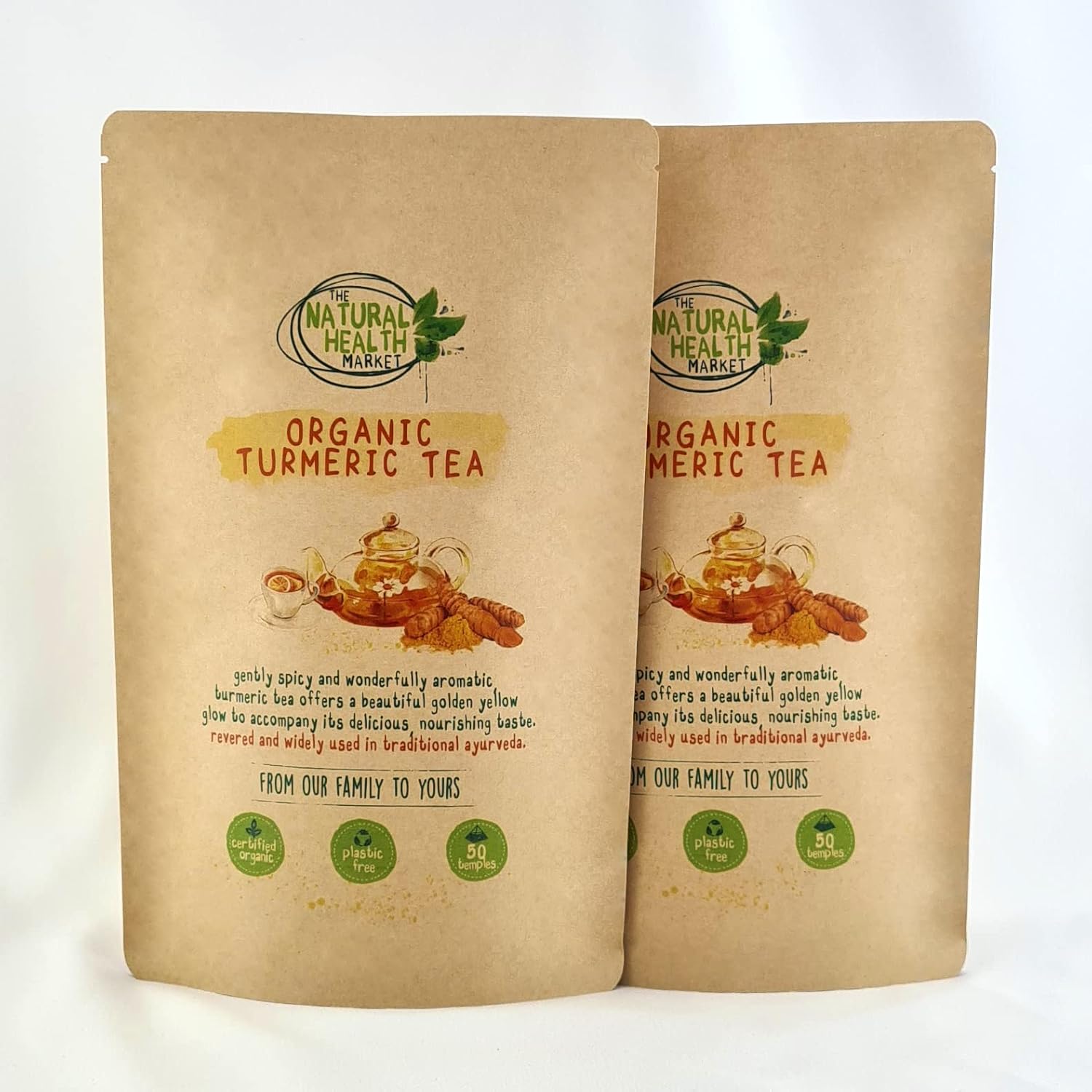 Organic Turmeric Tea Bags By The Natural Health Market Gold Curcuma
