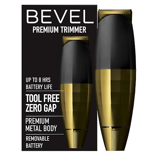 BEVEL Recortadora de barba para hombre, recortadora inalámbrica Gold Edition, batería recargable de 8 horas, hoja ajustable sin herramientas, disponible en Yaxa Colombia