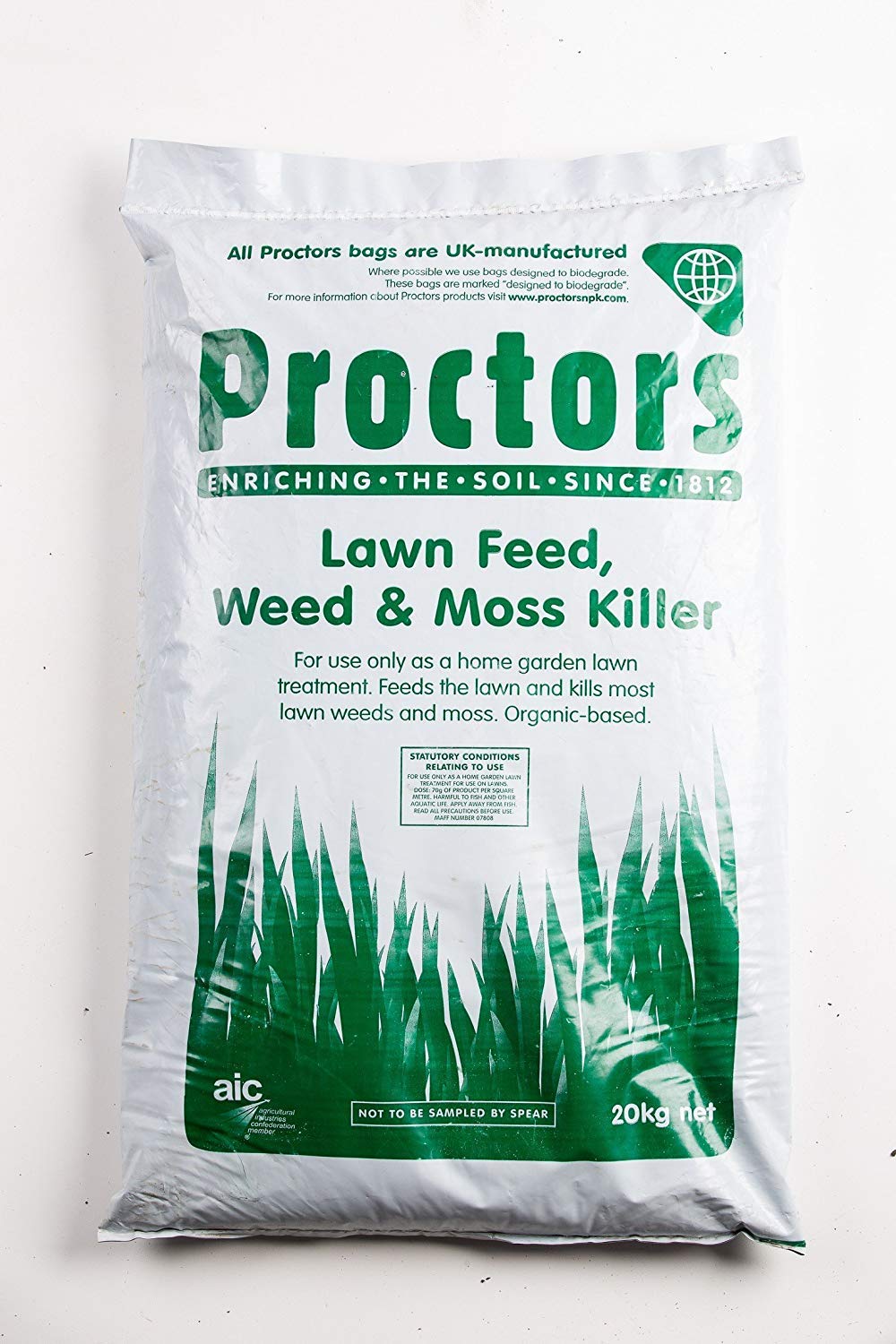 40kg sack of 3 in 1 Lawn feed weed and moss killer by Proctors - covers 1250 sqm micro granular, lawn care
