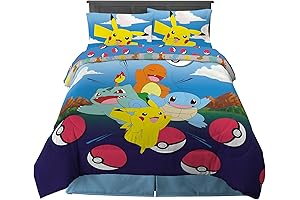 Franco Kids Pokémon Comforter and Sheet Set, 5 Piece Full Size