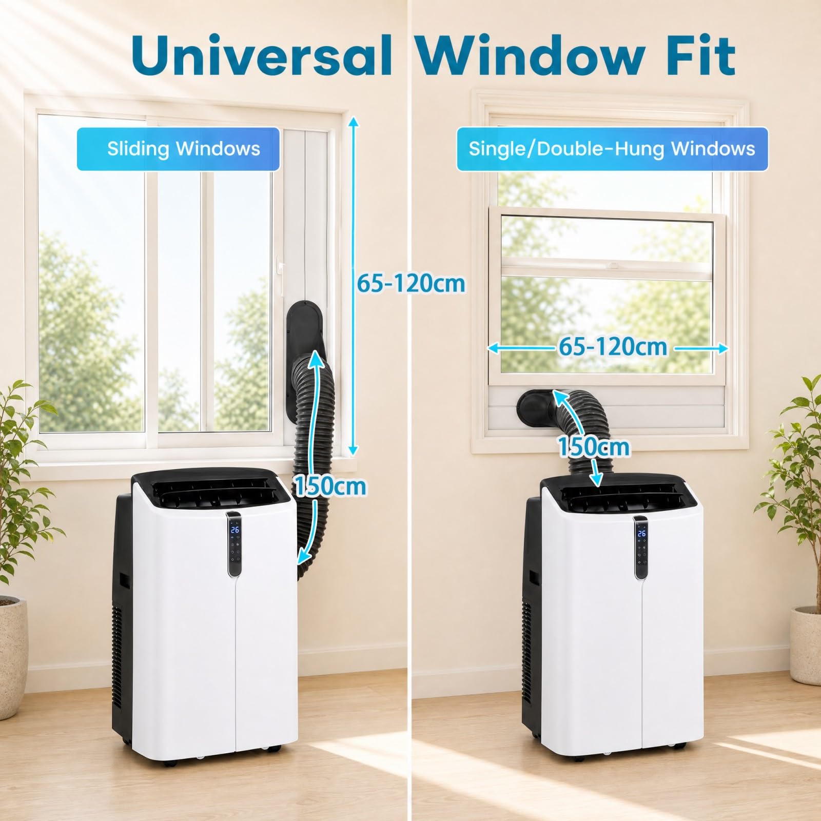 LIFEZEAL Climatiseur Mobile, Climatiseur Portable avec Fonctions Refroidissement, Chauffage, Déshumidification et Ventilation, Télécommande/Wi-Fi, Minuterie 24H (Style4-14000 BTU)