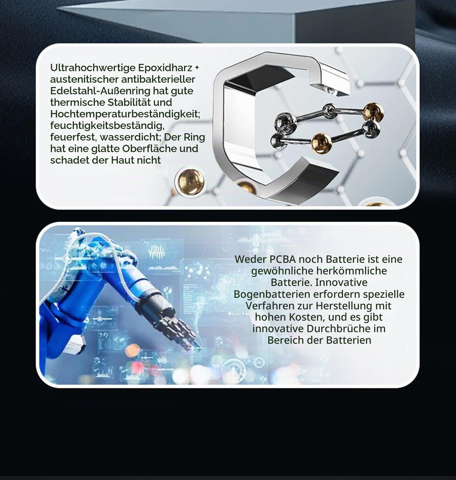 Smart Ring, IP68 Smart Ring für Frauen Männer w/Schlaf Herzfrequenz Blutdruck Sauerstoffmonitor wasserdicht Fitness Tracker, Silber #10