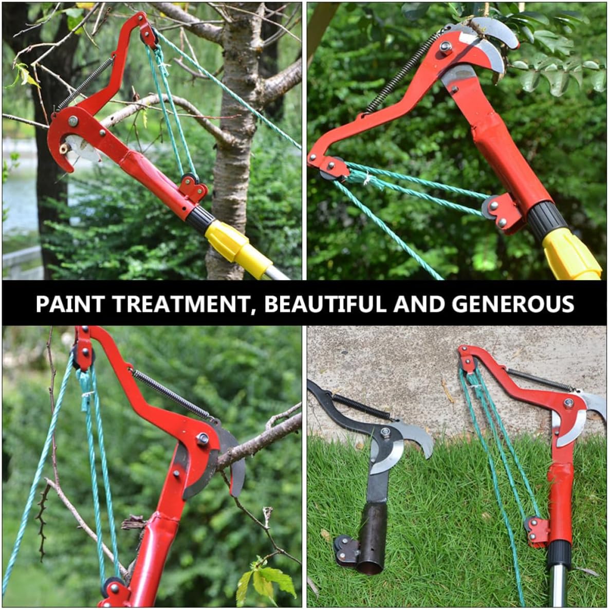 Plant Tree Pruner with Rope, Steel Hand Held Dual Use image 4