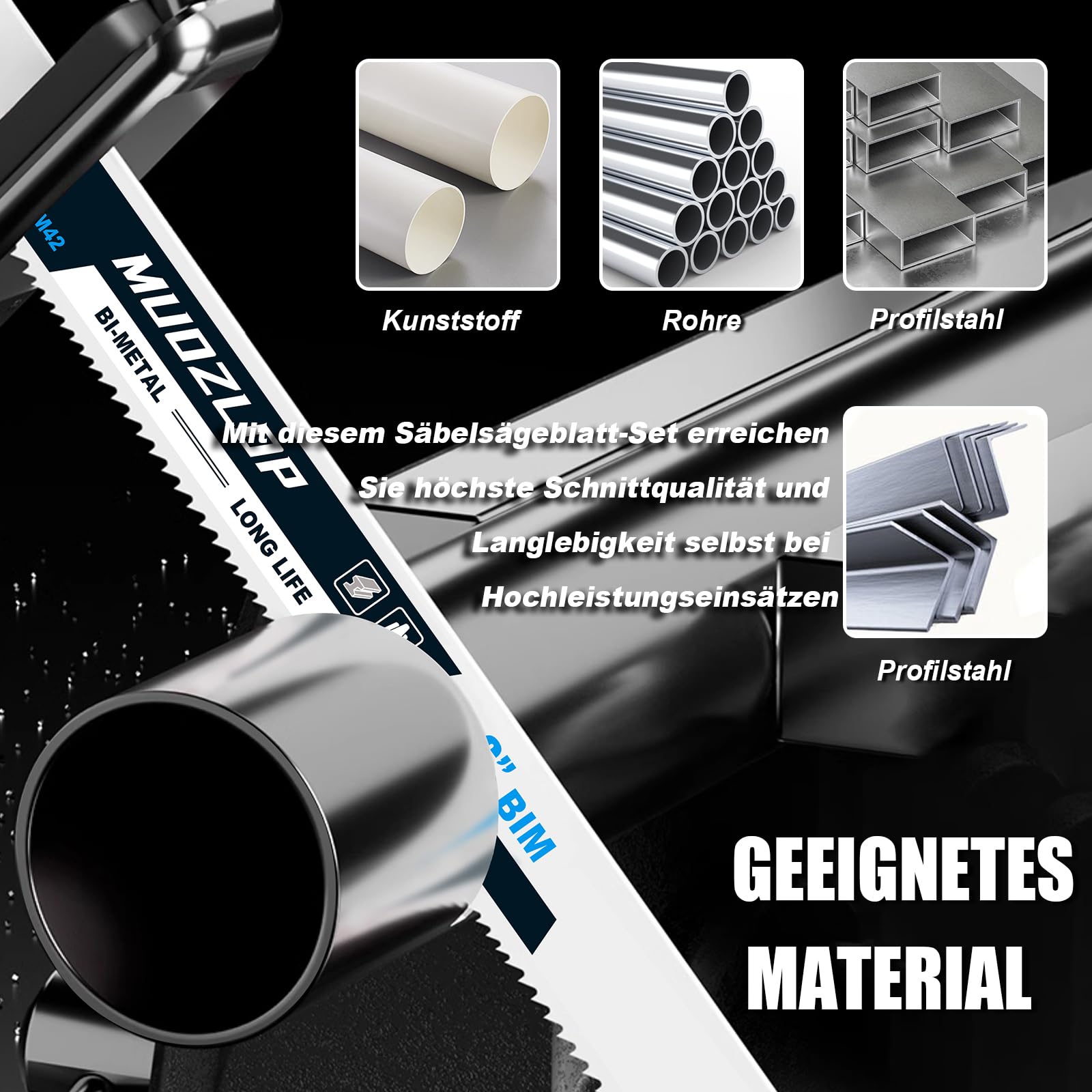 Set di 25 lame per sega a gattuccio, 225 mm, 8+10 TPI, per metallo | Lame per sega a gattuccio, offre un taglio preciso, liscio e dritto (25, 8+10TPI 225 mm)