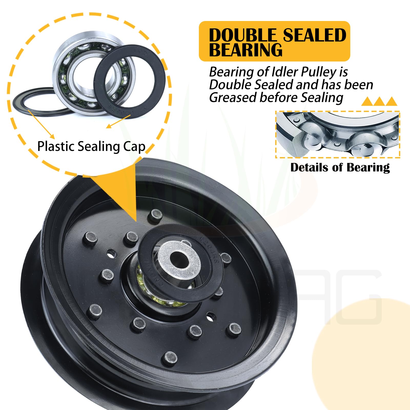 3PK 197379 Idler Pulley Craftsman for Husqvarna Z254 YTH22V46 Mower — Amazon image 5