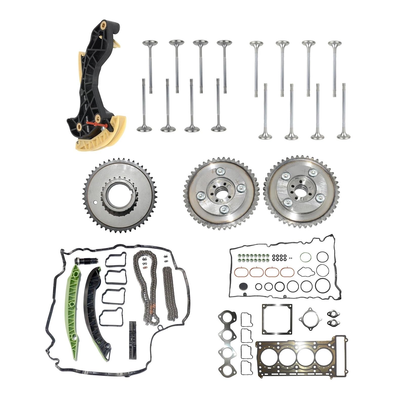 Kits de distribution pour auto Kit de chaîne distribution, jeu joints culasse et vannes Convient pour Mercedes W204 M271 W212 S212 E200 E250 CGI C200 C250 C180