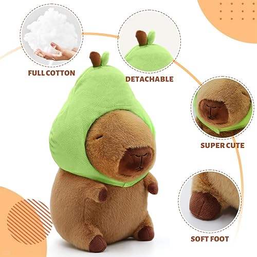 Miniatura 18 de Capybara - Lindo juguete de peluche Capybara de peluche extraíble, gorro de cordero extraíble, almohada de peluche suave Kawaii, animal de peluche