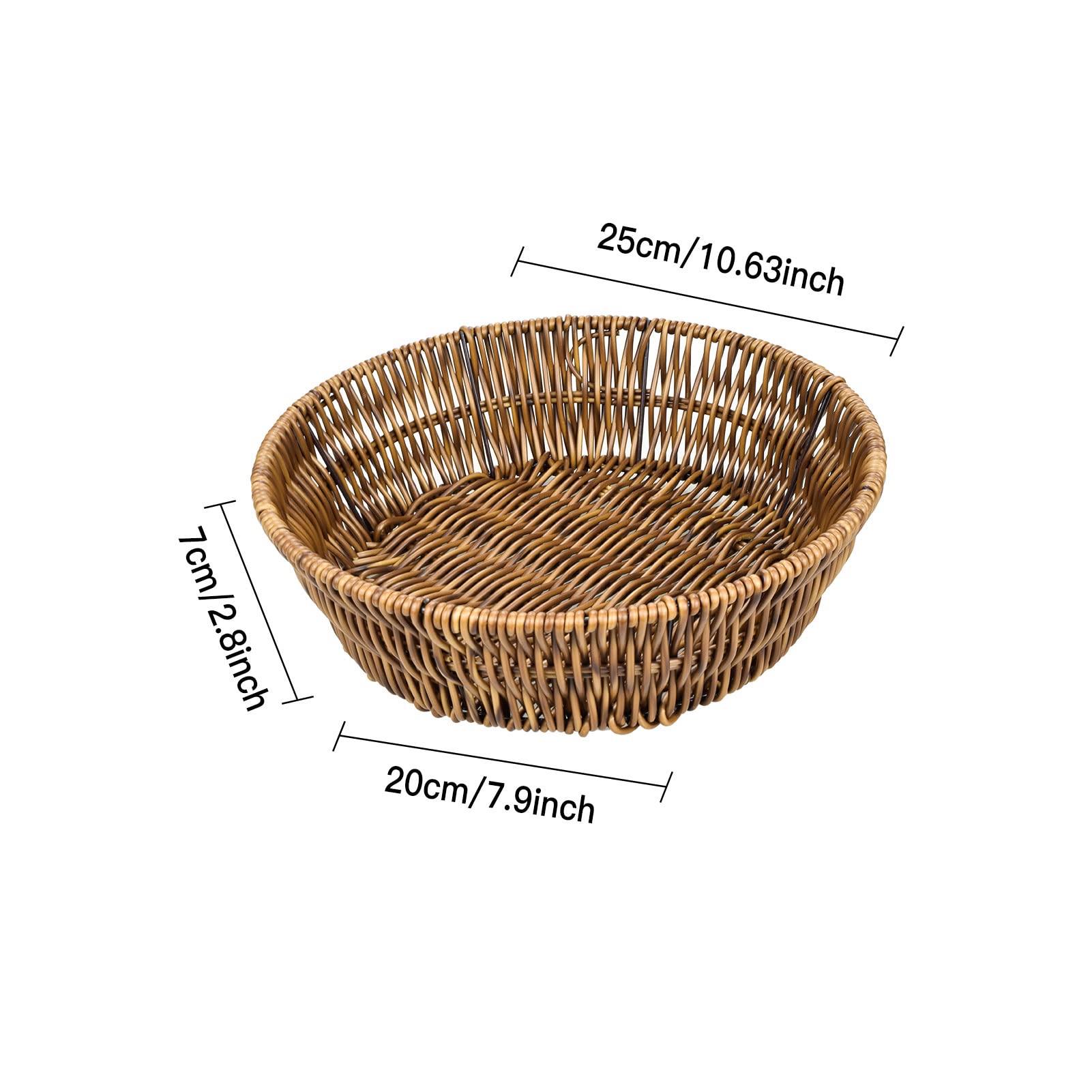 Brun Panier De Rangement En Rotin Panier De Pique-nique Tissé à La Main Pain Et Fruits Snacks