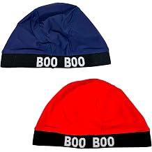 Dream World Boo Boo Ultra Stretch Dry Fit Multi Color Dome Cap, 2 Pack, Navy, Red, One Size-4X-Large, Blue+red