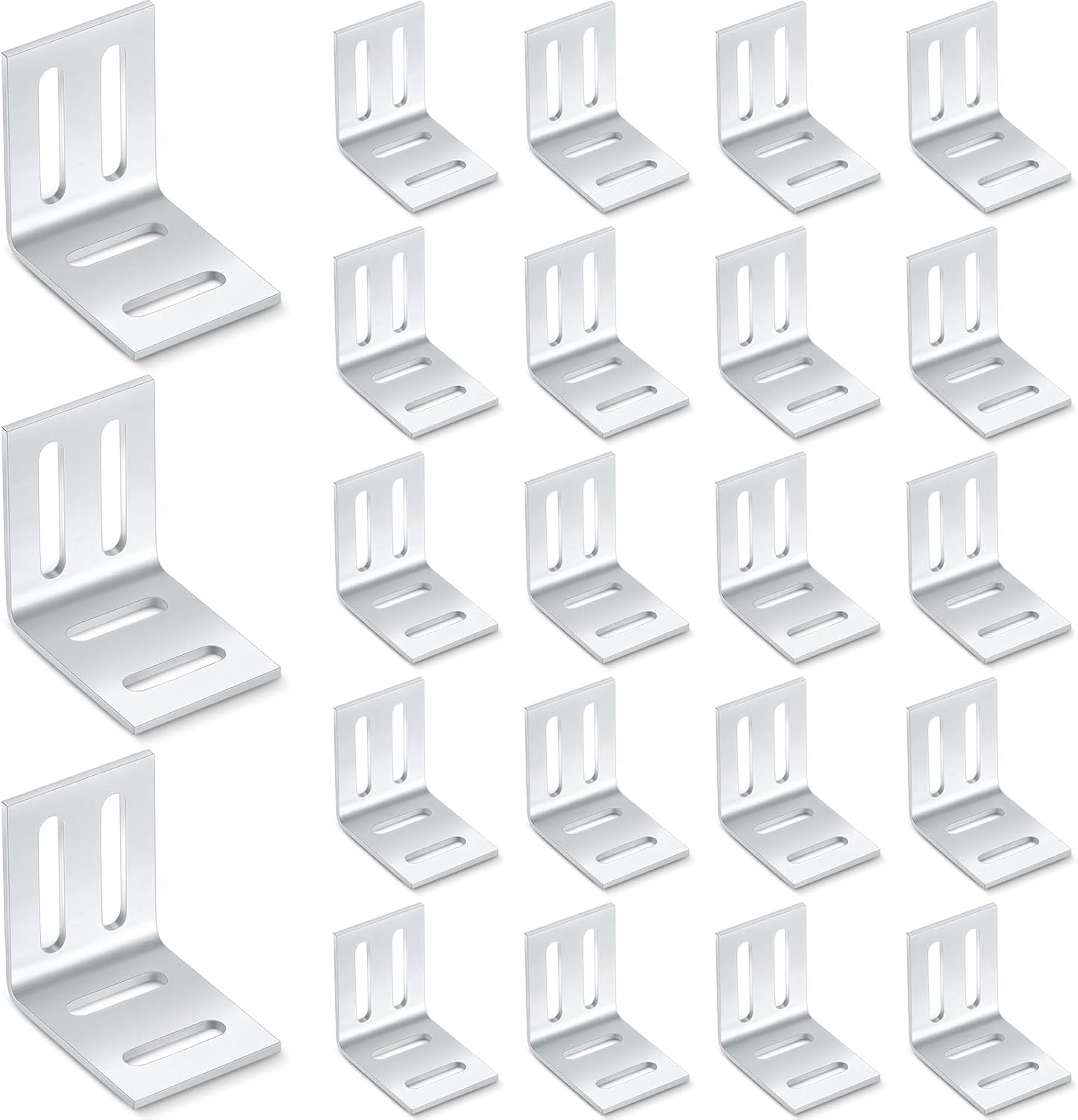 Dunzy 20 Pcs Heavy Duty Wood Table Top Expansion Bracket Steel Z Clips Fastener Connector Table Top Fasteners Woodworking Fasteners Hardware Mounting Tabletop Connector Bracket (Cute,Silver)