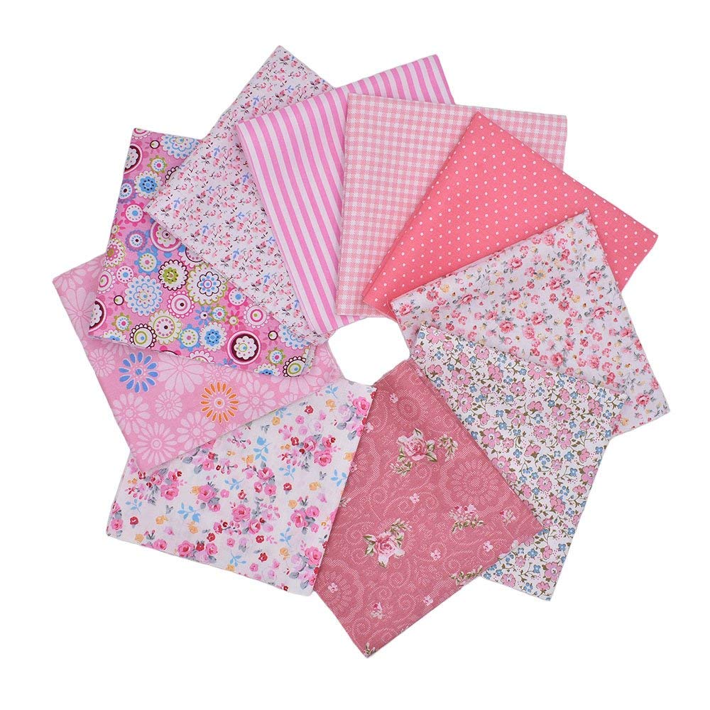 10pcs 12 x 12 Inches (30cmx30cm) Print Cotton Red Series Fabric Bundle Squares Patchwork DIY Sewing Scrapbooking Quilting Pattern Artcraft