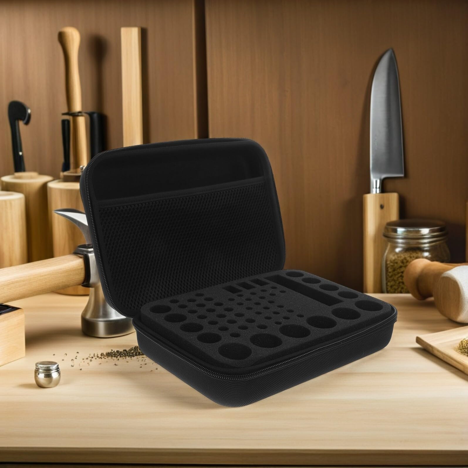Custodia Portatile per Batterie Aa e Aaa Rivestimento in Spugna, Organizer Compatto per Stoccaggio e Trasporto, Scatola Tasca a Rete per Uso Casa e Ufficio