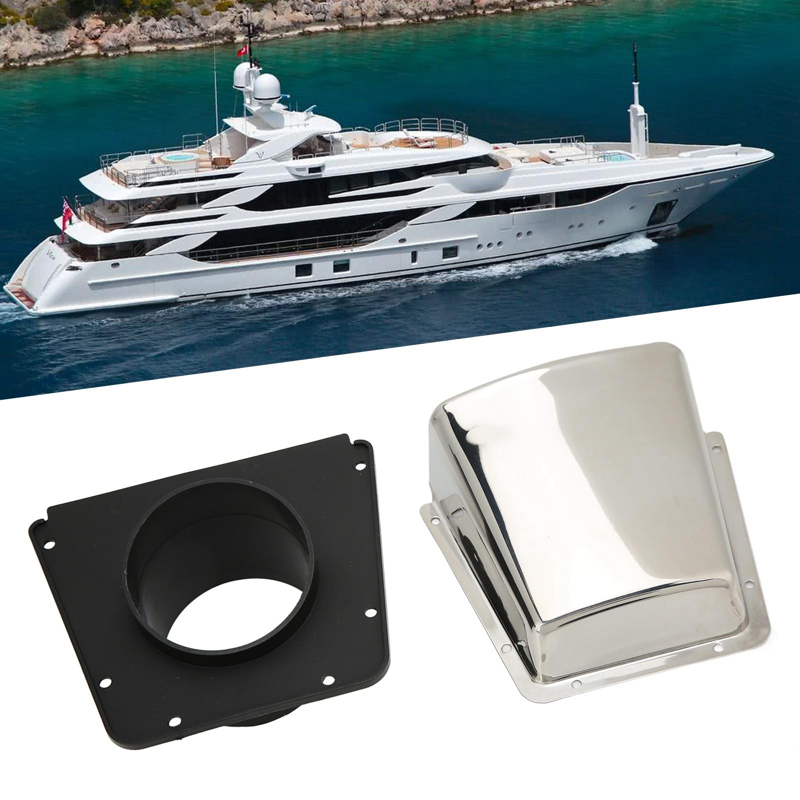 Marine Vent Cover 304 Edelstahl Mit Nylonbasis Feuchtigkeitsschutz Für Boote Yachten